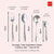 Peiroks 25 Pieces Stainless Steel Cutlery Set with Storage Box/Spoon Set/Spoon Stand for Kitchen and Dining Table (Contains: 6 Table Spoons, 6 Forks, 6 Soup Spoons, 6 Tea Spoons, 1 Stand) (Brown)