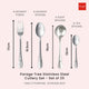 Peiroks 25 Pieces Stainless Steel Cutlery Set with Storage Box/Spoon Set/Spoon Stand for Kitchen and Dining Table (Contains: 6 Table Spoons, 6 Forks, 6 Soup Spoons, 6 Tea Spoons, 1 Stand) (Brown)