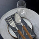 Peiroks 25 Pieces Stainless Steel Cutlery Set with Storage Box/Spoon Set/Spoon Stand for Kitchen and Dining Table (Contains: 6 Table Spoons, 6 Forks, 6 Soup Spoons, 6 Tea Spoons, 1 Stand) (Brown)