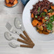 Peiroks 25 Pieces Stainless Steel Cutlery Set with Storage Box/Spoon Set/Spoon Stand for Kitchen and Dining Table (Contains: 6 Table Spoons, 6 Forks, 6 Soup Spoons, 6 Tea Spoons, 1 Stand) (Brown)